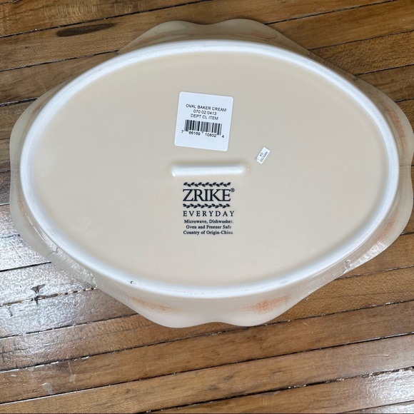 Zrike Everyday Oval Baking Dish Cream 1.5 Quart Stonewear - Picture 2 of 7